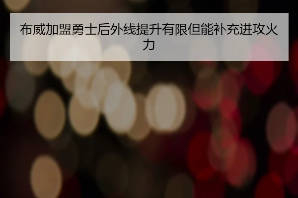 布威加盟勇士后外线提升有限但能补充进攻火力